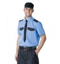 Рубашка охранника короткий рукав синяя..